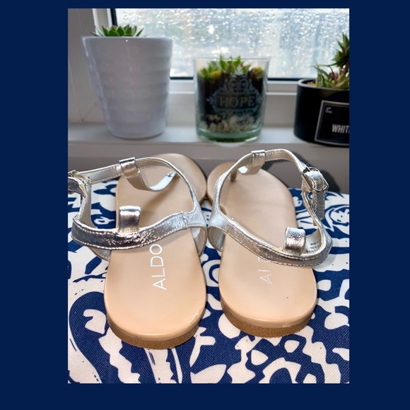 ALDO Sandals 7.5 Silver Sandals Silver Shoes - Picture 9 of 13